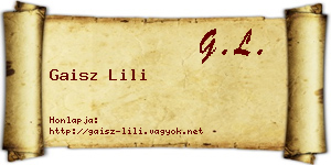 Gaisz Lili névjegykártya